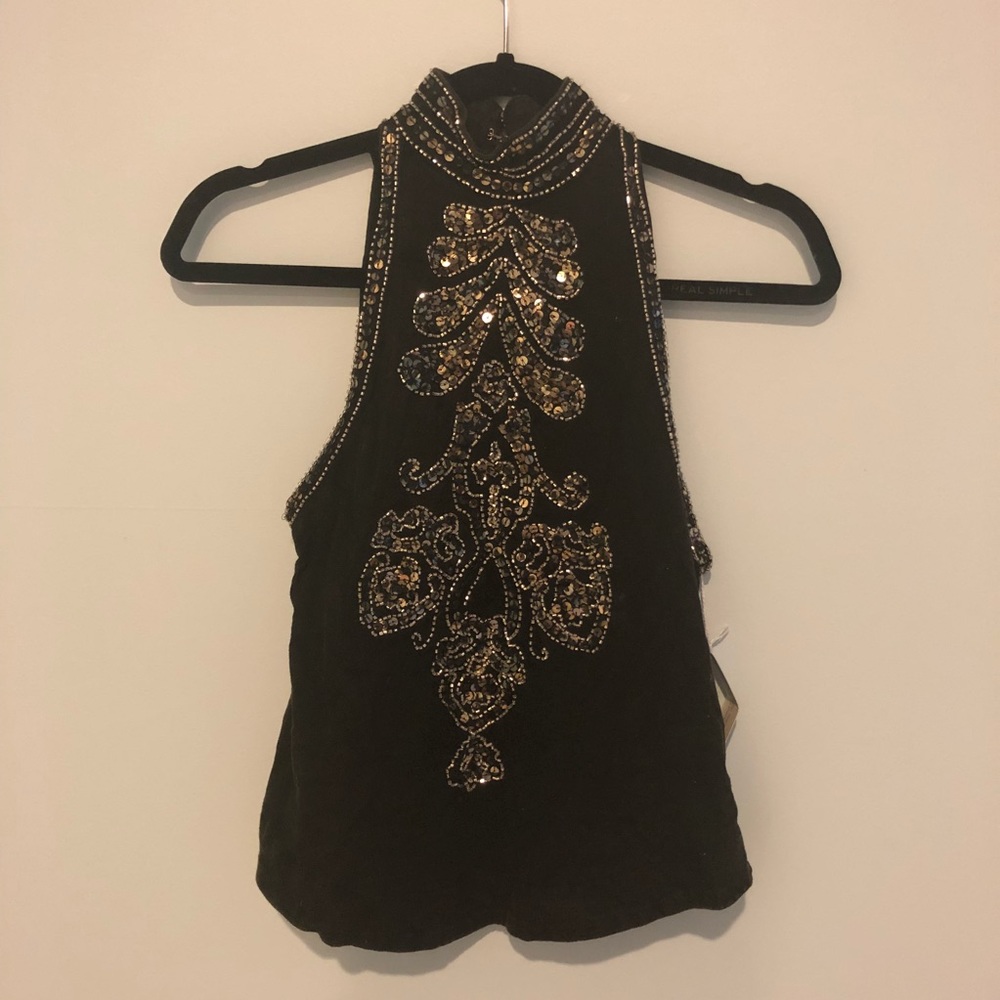 Sequin High Neck UO Top, NWT